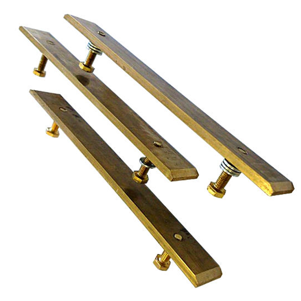 Brass Guide Shoe Liners Complete Set Of 3 Elevator Equipment